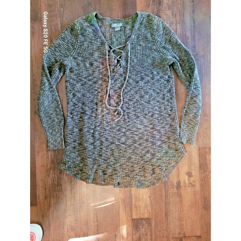 Natural Reflections Green Cable Knit Womens Fisherman Hiking Sweater Size L